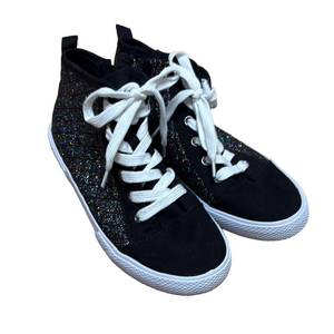 Cat & Jack Black High-Top Sneakers with Glitter. Monochrome Comfy